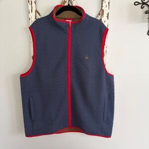 Brooks Brothers Cotton-Blend Diamond-Quilted Full-Zip Vest Size XL EUC